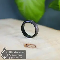 حلقه سنگی عقیق مشکی بوتسوانا ماکالو _ کد : 400840