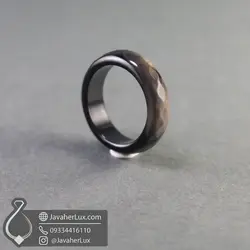 حلقه سنگی عقیق مشکی بوتسوانا ماکالو _ کد : 400840