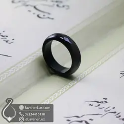 حلقه سنگی عقیق مشکی بوتسوانا ماکالو _ کد : 400840