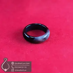 حلقه سنگی عقیق مشکی بوتسوانا ماکالو _ کد : 400840
