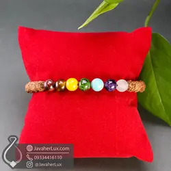 دستبند رودراکشا 7 سنگ چاکرا  _ کد 400704 | جواهر لوکس