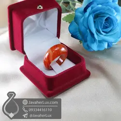 انگشتر سنگ عقیق سلیمانی قرمز _ کد : 400683