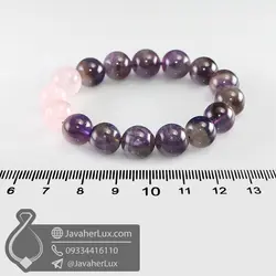 دستبند سنگ آمتیست و رز کوارتز _ کد : 400675