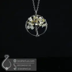 گردنبند سنگ سیترین درخت زندگی کوچک _ کد : 400628