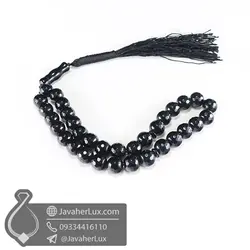 تسبیح عقیق سیاه 33 دانه تراش دار جواهر لوکس 500063