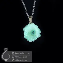 گردنبند سنگ کوارتز سبز مدل روماک _ کد : 400402 | جواهر لوکس