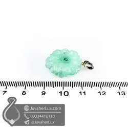 گردنبند سنگ کوارتز سبز مدل روماک _ کد : 400402 | جواهر لوکس