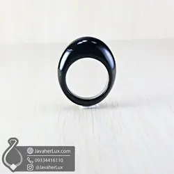 انگشتر تمام سنگ عقیق سیاه ( اونیکس ) _ کد : 400335 | جواهر لوکس