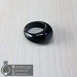 انگشتر تمام سنگ عقیق سیاه ( اونیکس ) _ کد : 400335 | جواهر لوکس