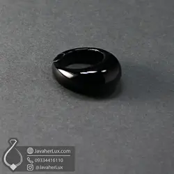 انگشتر تمام سنگ عقیق سیاه ( اونیکس ) _ کد : 400335 | جواهر لوکس