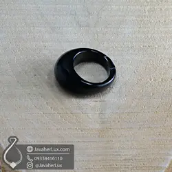 انگشتر تمام سنگ عقیق سیاه ( اونیکس ) _ کد : 400335 | جواهر لوکس