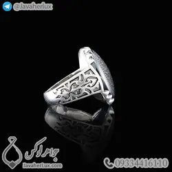 انگشتر نقره مردانه حدید صینی حکاکی صلوات _ کد : 100483