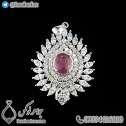 گردنبند نقره زنانه یاقوت سرخ مدل بارشین _ کد : 100418 | جواهر لوکس