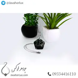 گردنبند سنگ عقیق خزه ای _ کد : 400231