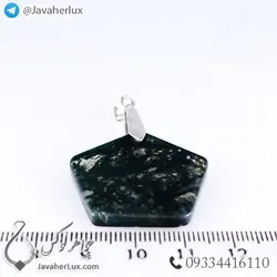 گردنبند سنگ عقیق خزه ای _ کد : 400231