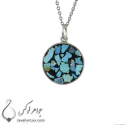 گردنبند نقره فیروزه طبیعی مدل بهاور _ کد : 100363 | جواهر لوکس