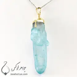 آویز سنگ کوارتز آبی _ کد : 400181 | جواهر لوکس