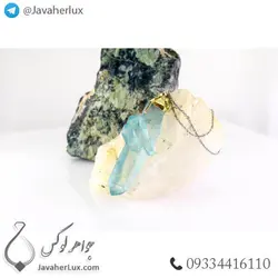 آویز سنگ کوارتز آبی _ کد : 400181 | جواهر لوکس