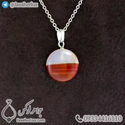 آویز سنگ عقیق کارنلیان مدل ارسان _ کد : 400178