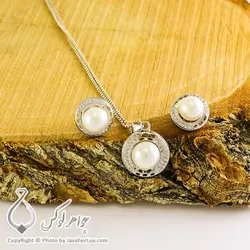 نیم ست نقره زنانه مروارید مدل گیتا _ کد : 100306 | جواهر لوکس