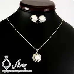 نیم ست نقره زنانه مروارید مدل گیتا _ کد : 100306 | جواهر لوکس