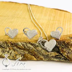 نیم ست نقره زنانه مدل قلب _ کد : 100298 | جواهر لوکس