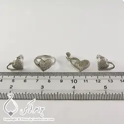 نیم ست نقره زنانه مدل قلب _ کد : 100298 | جواهر لوکس