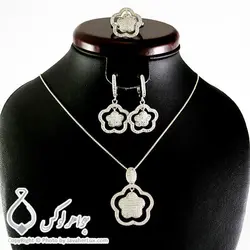 نیم ست نقره زنانه مدل امیل _ کد : 100300 | جواهر لوکس