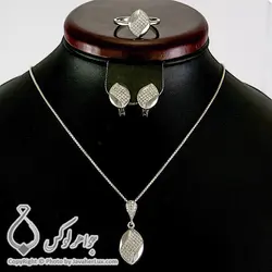 نیم ست نقره زنانه مدل لفو _ کد : 100294 | جواهر لوکس