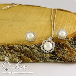 نیم ست نقره زنانه مروارید مدل جس _ کد : 100292 | جواهر لوکس