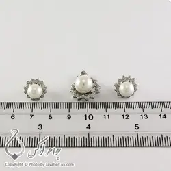 نیم ست نقره زنانه مروارید مدل جس _ کد : 100292 | جواهر لوکس