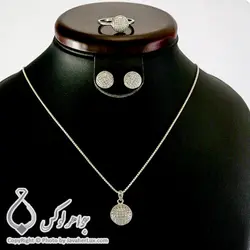 نیم ست نقره زنانه مدل الینر _ کد : 100283 | جواهر لوکس