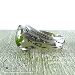 انگشتر نقره مردانه زبرجد مدل گولوم _ کد : 100118 | جواهر لوکس