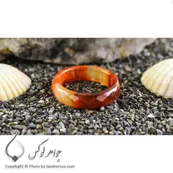 حلقه تمام سنگ عقیق قرمز سلیمانی _ کد : 400072 | جواهر لوکس