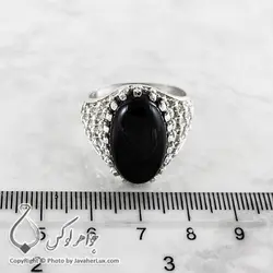 انگشتر نقره مردانه عقیق سیاه مدل کایر _ کد : 100147 | جواهر لوکس