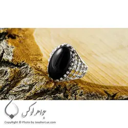 انگشتر نقره مردانه عقیق سیاه مدل کایر _ کد : 100147 | جواهر لوکس