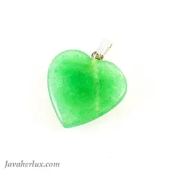 آویز آونتورین سبز تراش قلب _ کد : 400055 | جواهر لوکس