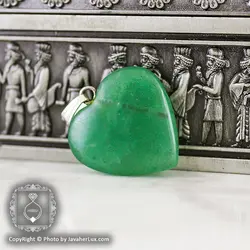 آویز آونتورین سبز تراش قلب _ کد : 400055 | جواهر لوکس