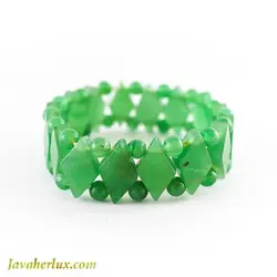 دستبند سنگ آونتورین سبز _ کد : 400028 | جواهر لوکس