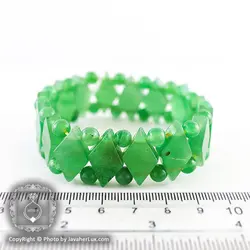 دستبند سنگ آونتورین سبز _ کد : 400028 | جواهر لوکس