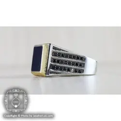 انگشتر نقره مردانه طرح عقیق سیاه مدل مادیس _ کد : 100126 | جواهر لوکس