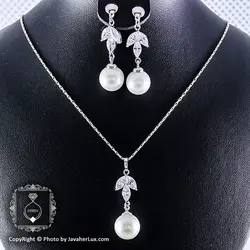 نیم ست مروارید صنعتی زنانه مدل رویال _ کد : ۲۰۰۰۱۱ | جواهر لوکس