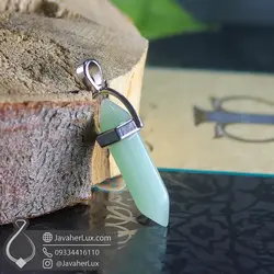 گردنبند منشور سنگ آونتورین سبز طبیعی مدل نايرو | جواهر لوکس