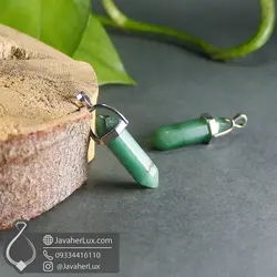 گردنبند منشور سنگ آونتورین سبز طبیعی مدل نايرو | جواهر لوکس