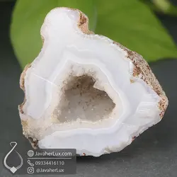 سنگ طبیعی عقیق ژئود سفید مناسب سنگ درمانی _ کد 401072