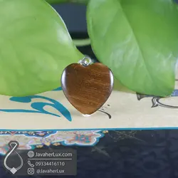 گردنبند سنگ چشم ببر طبیعی تراش قلب کوچک ـ کد 401073
