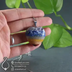 گردنبند هفت چاکرا سنگ ماه تولد تراش قلب _ کد 401066