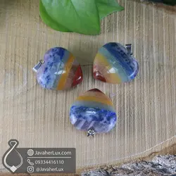 گردنبند هفت چاکرا سنگ ماه تولد تراش قلب _ کد 401066