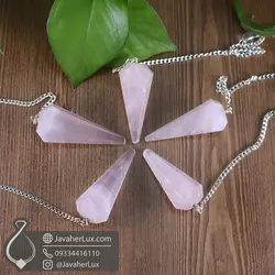 شاقول سنگی رز کوارتز طبیعی و معدنی جواهرلوکس _ کد 401068