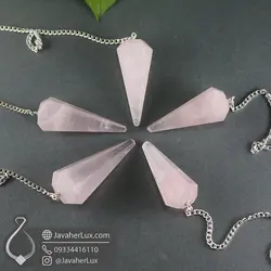 شاقول سنگی رز کوارتز طبیعی و معدنی جواهرلوکس _ کد 401068